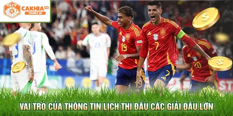 Vai trò của thông tin lịch thi đấu các giải đấu lớn